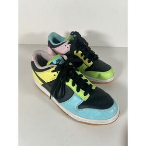 Nike Dunk Low SE Free.99 Black Multi-Color Sneakers CZ2496-001 Sz 6Y/Womens 7.5